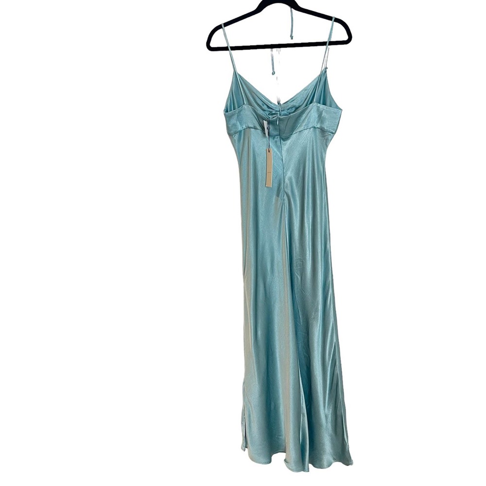 Bec & Bridge Silk Satin Maxi Dress in Light Aqua - Picture 7 of 11